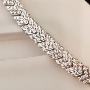 New Genuine 2.50ctw Chevron Diamond Bracelet 7.5"!